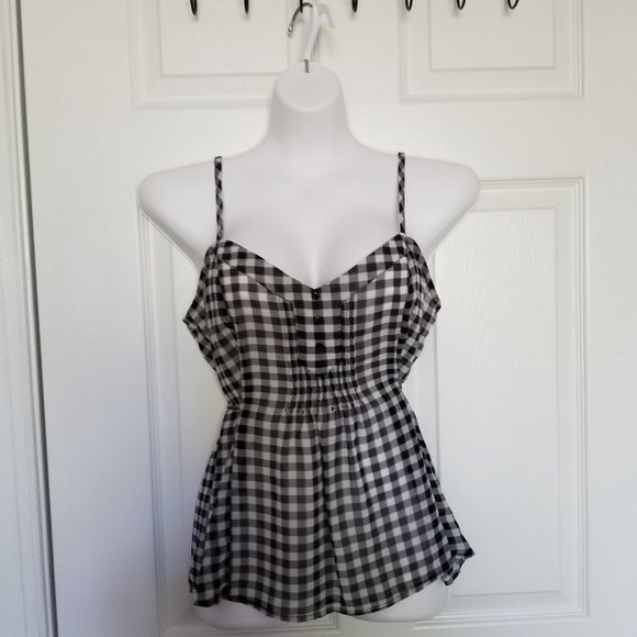 American Rag sheer checkered tank top Size Small - Picture 1 of 5